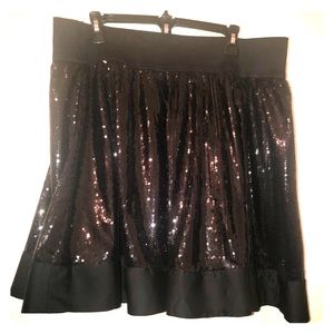 Forever 21 Black sequined mini skirt.